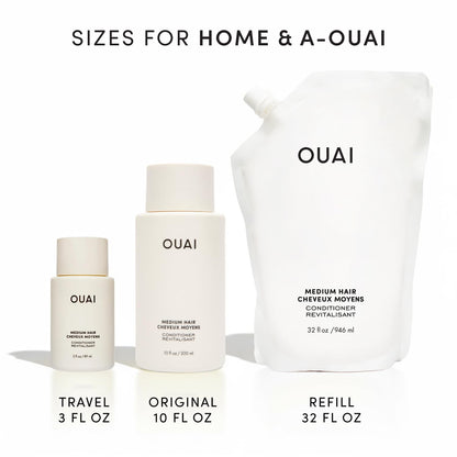 OUAI Medium Conditioner Refill - Hydrating Hair Conditioner with Coconut Oil, Babassu Oil, and Keratin - Strengthens, Repairs and Adds Shine - Paraben and Phthalate Free Hair Care Products (32 Oz) OUAIBuy Supplements Australia
