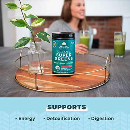 Ancient Nutrition Organic Watermelon Supergreens, 8.82 OZ Ancient NutritionBuy Supplements Australia