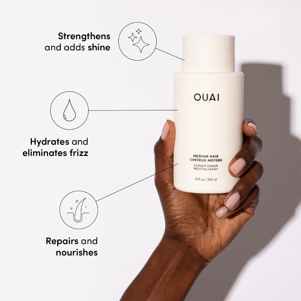 OUAI Medium Hair Shampoo & Conditioner Set, Travel Size - Hydrating Shampoo & Conditioner - With Coconut Oil, Babassu, Kumquat Extract & Keratin - Sulfate, Paraben & Phthalate Free (3 Oz) OUAIBuy Supplements Australia