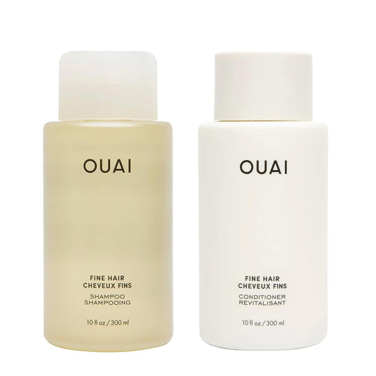 OUAI Fine Shampoo and Conditioner Set - Sulfate Free Shampoo and Conditioner for Women & Men - Made with Keratin, Marshmallow Root, Shea Butter & Avocado Oil - Free of Parabens & Phthalates (10 Fl Oz) OUAIBuy Supplements Australia