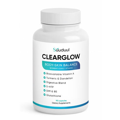 Clear Skin Supplement & Acne Supplement with Vitamin A, DIM, Milk Thistle – Hormonal Balance, Liver Detox & Antioxidant Support – Glutathione, Turmeric, Dandelion – Natural Skin Formula 90 Capsules SUUDUULBuy Supplements Australia