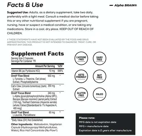 ONNIT Alpha Brain (60ct) - Over 1 Million Bottles Sold - Premium Nootropic Brain Supple ONNITBuy Supplements Australia