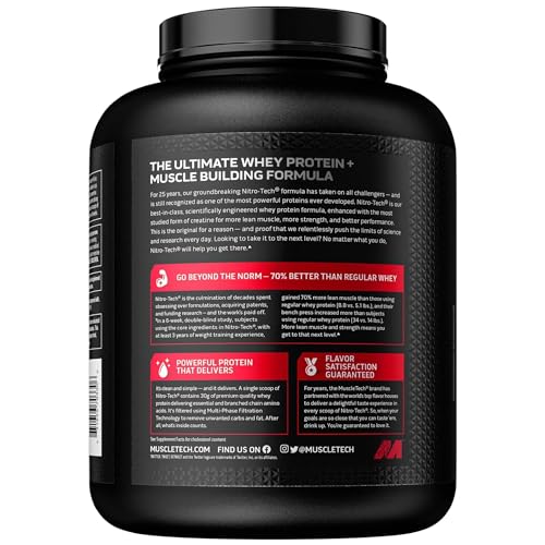 Whey Protein Powder, MuscleTech Nitro-Tech Whey Protein Isolate & Peptides, Protein MuscleTechBuy Supplements Australia