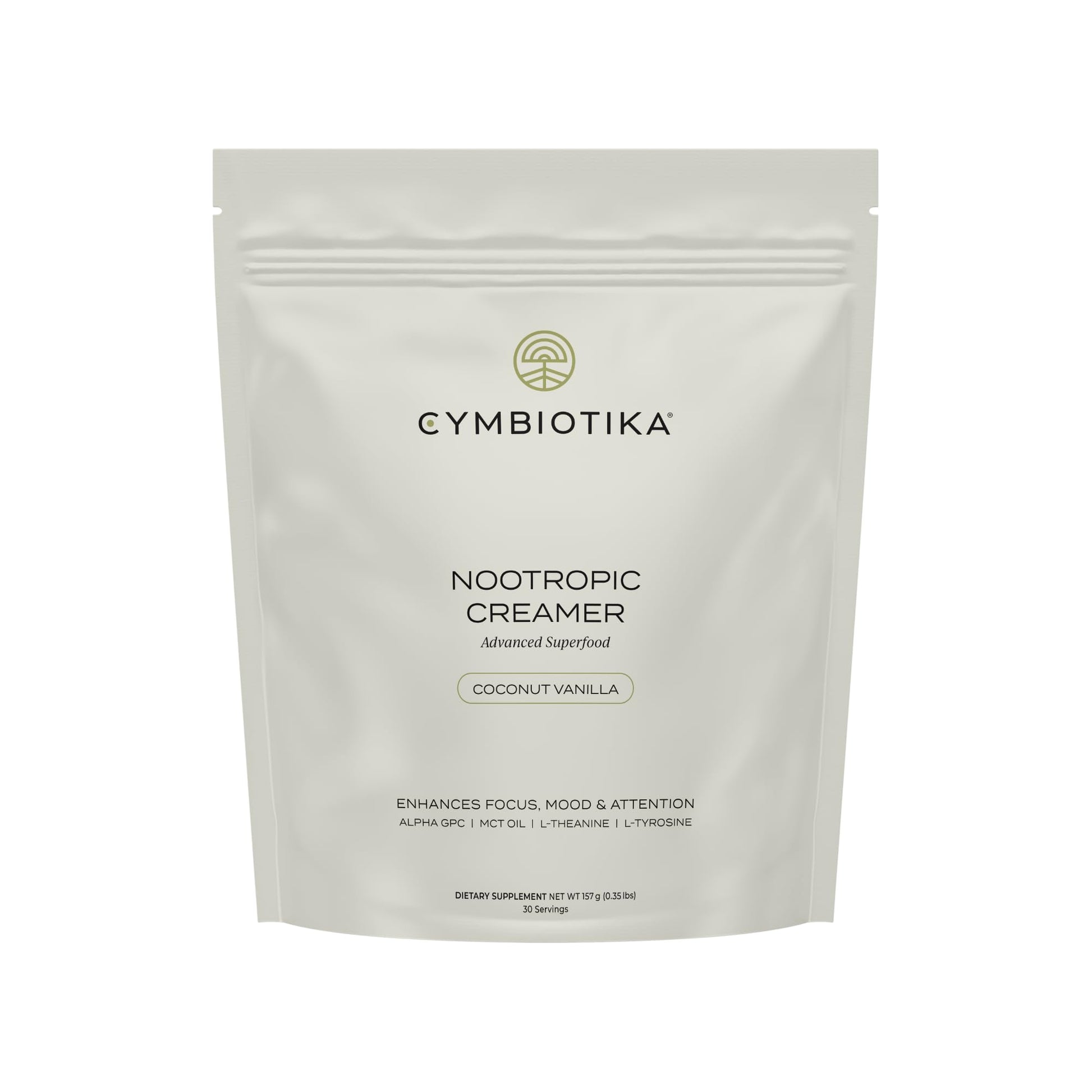 CYMBIOTIKA Nootropic Creamer – MCT Oil, Alpha GPC, L-Theanine – Keto, Vegan, Sugar-Free Coffee Creamer for Focus, Energy & Mental Clarity – Coconut Vanilla Flavor, 30 Servings CYMBIOTIKABuy Supplements Australia