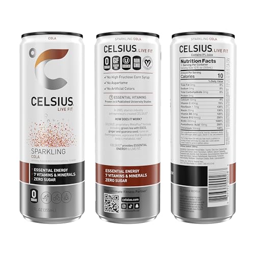 CELSIUS Sparkling Cola, Functional Essential Energy Drink 12 Fl Oz (Pack of 12) CELSIUSBuy Supplements Australia