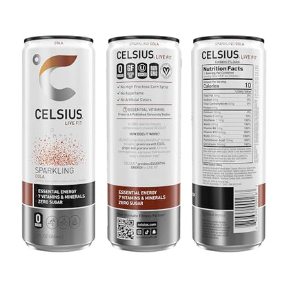 CELSIUS Sparkling Cola, Functional Essential Energy Drink 12 Fl Oz (Pack of 12) CELSIUSBuy Supplements Australia