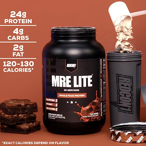 REDCON1 MRE Lite Whole Food Protein Powder, Fudge Brownie - Low Carb & Whey REDCON1Buy Supplements Australia