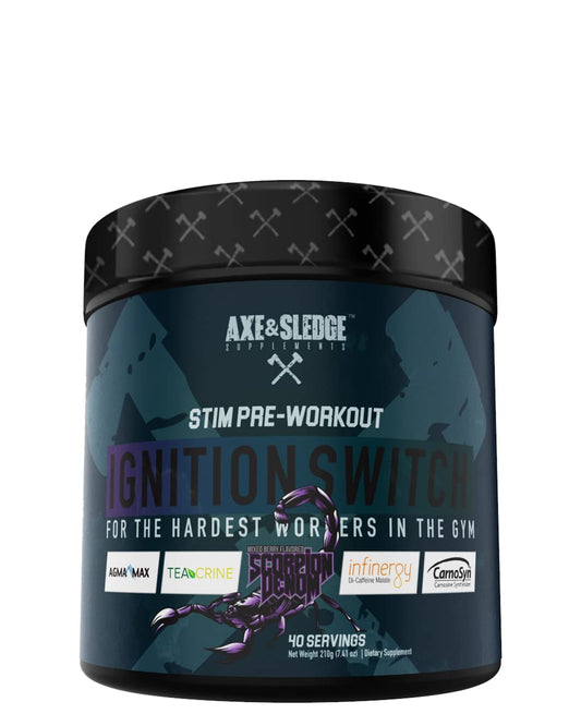 Ignition Switch Pre-Workout with CarnoSyn, TeaCrine, Infinergy, and AgmaMax, Long Lasting
