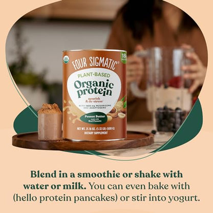 Four Sigmatic Organic Plant-Based Protein Powder Peanut Butter Protein with Lion’s Mane Four SigmaticBuy Supplements Australia
