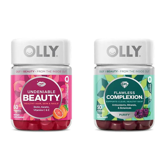 OLLY Undeniable Beauty Gummy & Flawless Complexion Gummy, Clear and Healthy Skin Support, Vitamins E, A, Zinc, Chewable Supplement, Berry - 50 Count (Pack of 1) OLLYBuy Supplements Australia