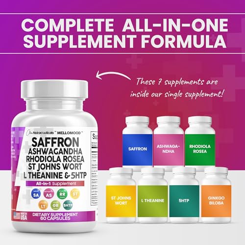 Clean Saffron Supplements with Ashwagandha 8000mg - Mood Support with L-Theanine Clean NutraceuticalsBuy Supplements Australia