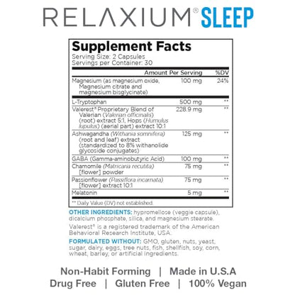 Relaxium Sleep Aid, 30-Day Supply, Dietary Supplement, Better Sleep, Magnesium RelaxiumBuy Supplements Australia
