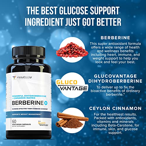 Vitauthority Extra Strength Berberine with Ceylon Cinnamon High Absorption