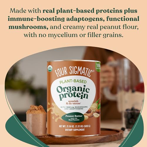 Four Sigmatic Organic Plant-Based Protein Powder Peanut Butter Protein with Lion’s Mane Four SigmaticBuy Supplements Australia