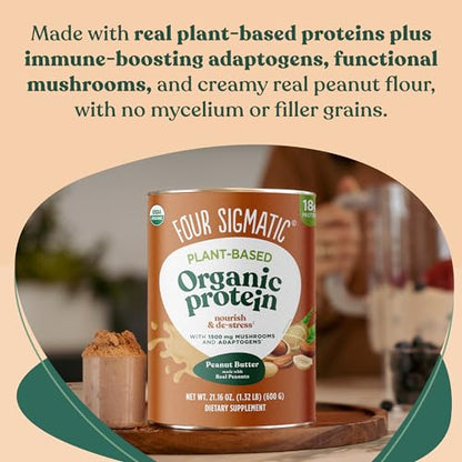 Four Sigmatic Organic Plant-Based Protein Powder Peanut Butter Protein with Lion’s Mane Four SigmaticBuy Supplements Australia