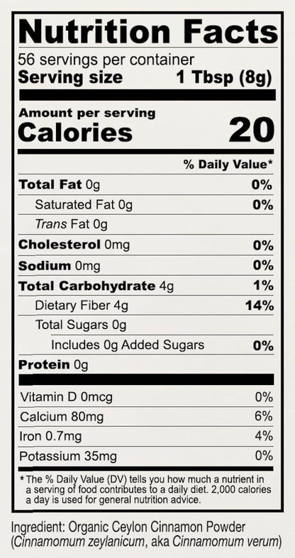 Anthony's Organic Ceylon Cinnamon Powder, 1 lb, Ground, Gluten Free, Non Irradiated, Non GMO, Keto Friendly