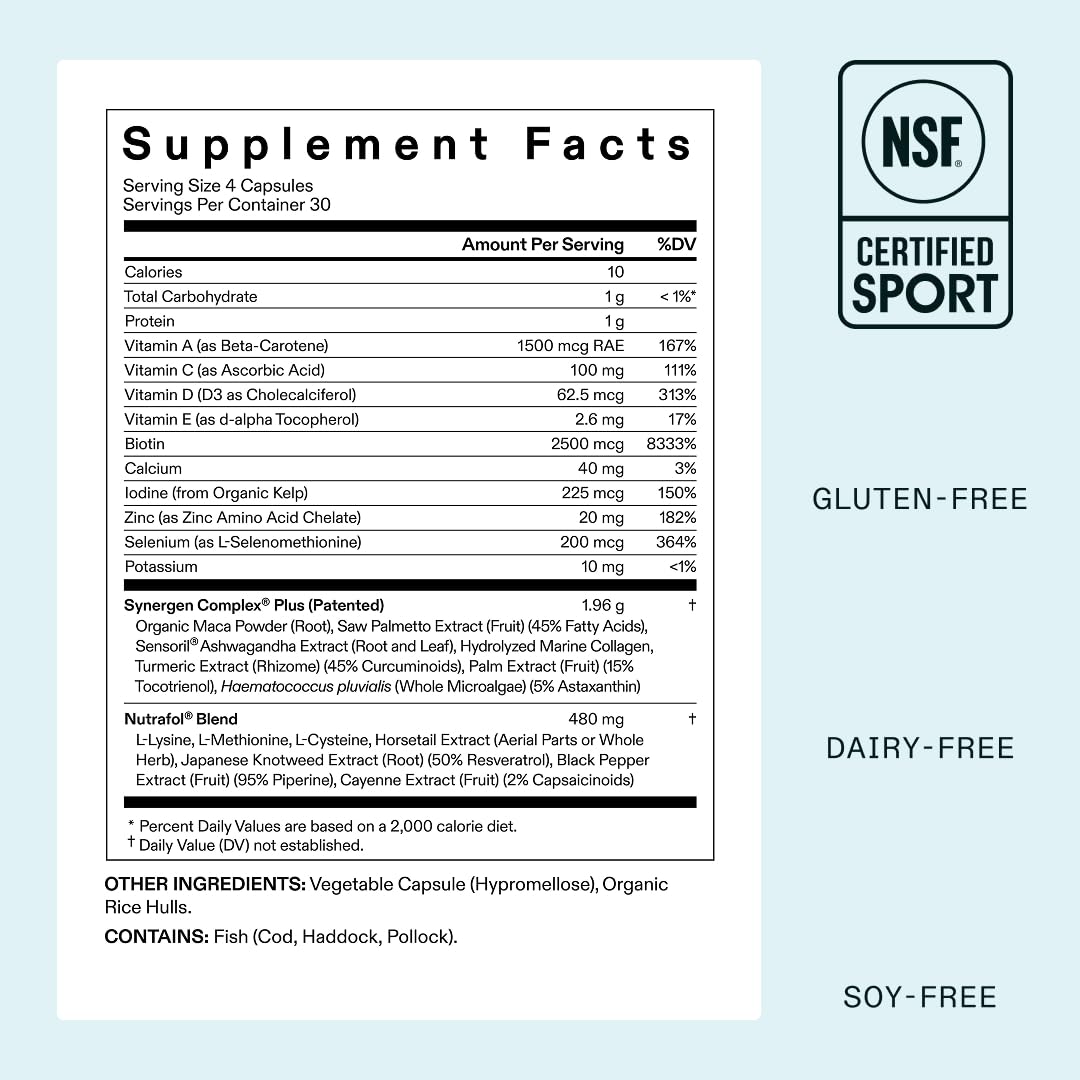 Nutrafol Women's Balance Hair Growth Supplements, Ages 45 and Up, Clinically Proven for Visibly Thicker Hair and Scalp Coverage in 3-6 Months, Dermatologist Recommended - 1 Month Supply Refill Pouch NutrafolBuy Supplements Australia
