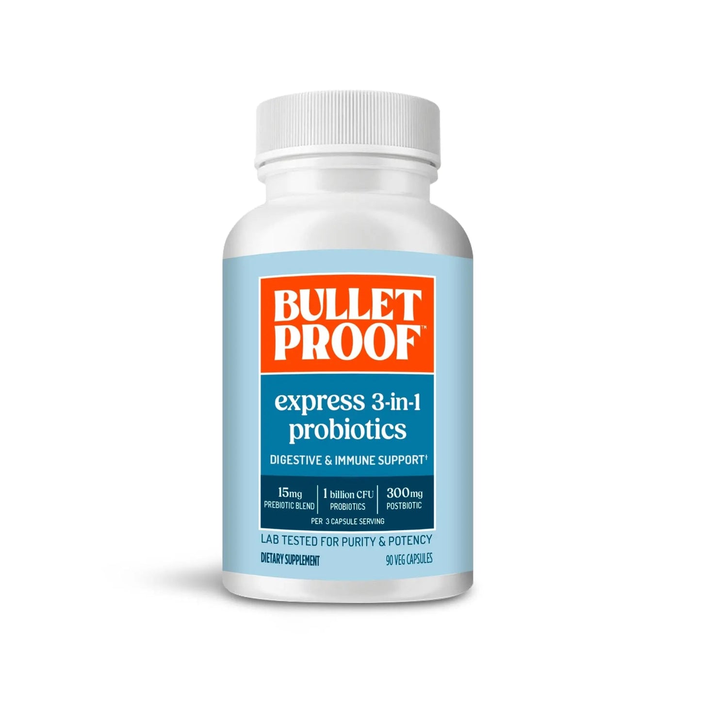 Bulletproof Express 3-in-1 Probiotic & Postbiotics Supplement for Sustained Gut Health, 90 Count BulletproofBuy Supplements Australia