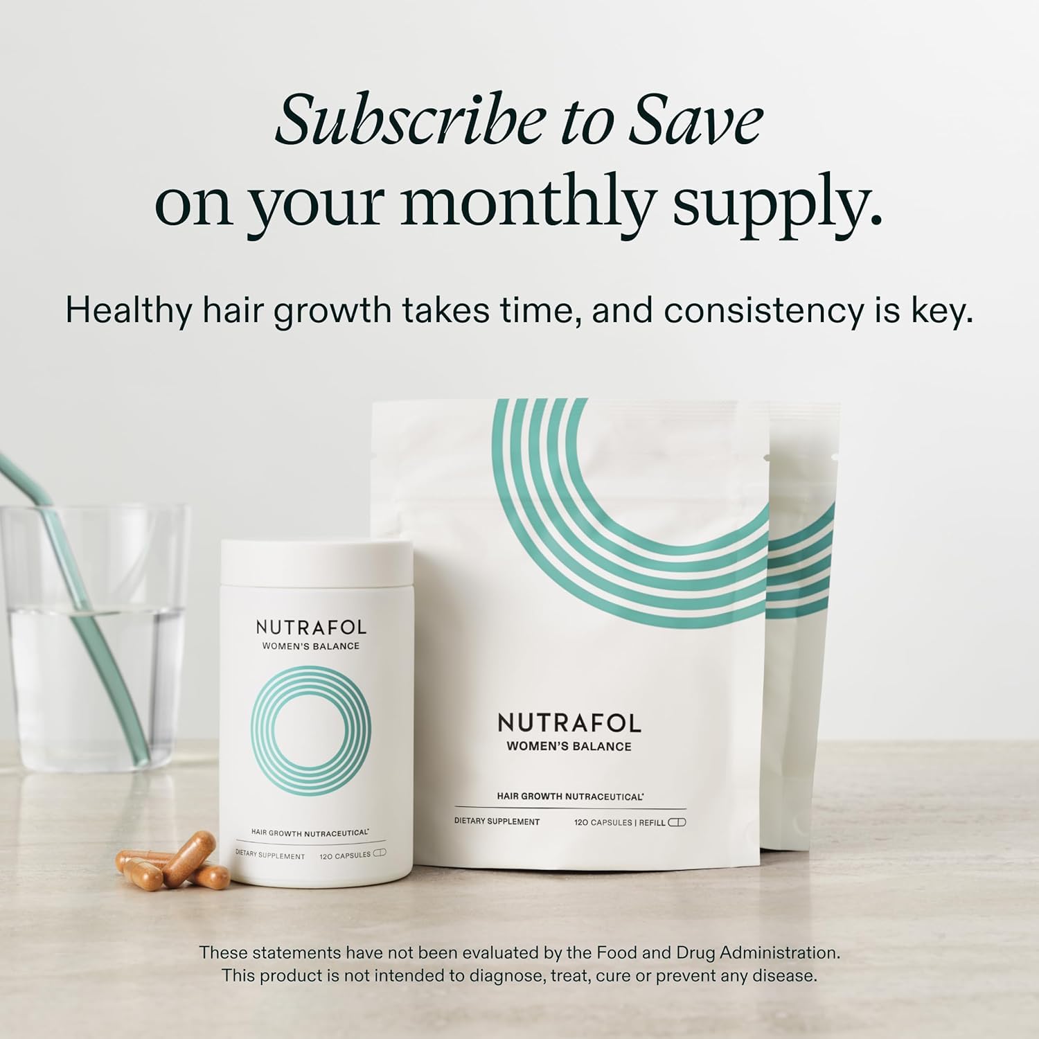 Nutrafol Women's Balance Hair Growth Supplements, Ages 45 and Up, Clinically Proven for Visibly Thicker Hair and Scalp Coverage in 3-6 Months, Dermatologist Recommended - 1 Month Supply Refill Pouch NutrafolBuy Supplements Australia
