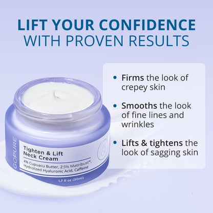 goPure Tighten & Lift Neck & Chest Moisturizer Cream for Visibly Firming, Tightening