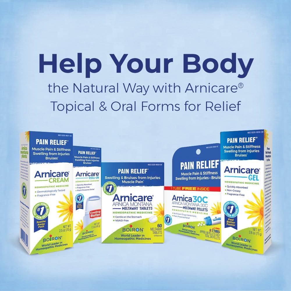 Boiron Arnicare Cream for Relief for Joint Pain, Muscle Pain, Muscle Soreness, and Swelling from Bruises or Injury - Fast Absorbing and Fragrance-Free - 1.3 oz BoironBuy Supplements Australia