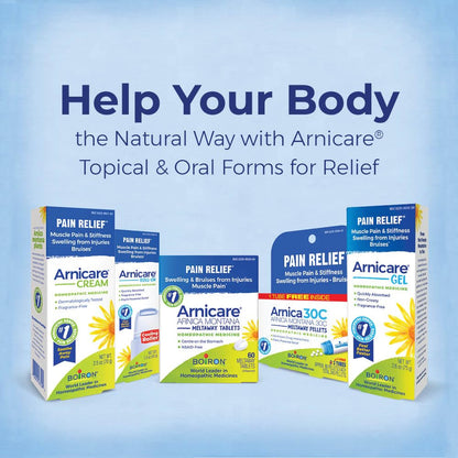 Boiron Arnica 30C Tablets for Pain Relief from Muscle Pain, Joint Soreness, Swelling from Injury or Bruises - 60 Count BoironBuy Supplements Australia