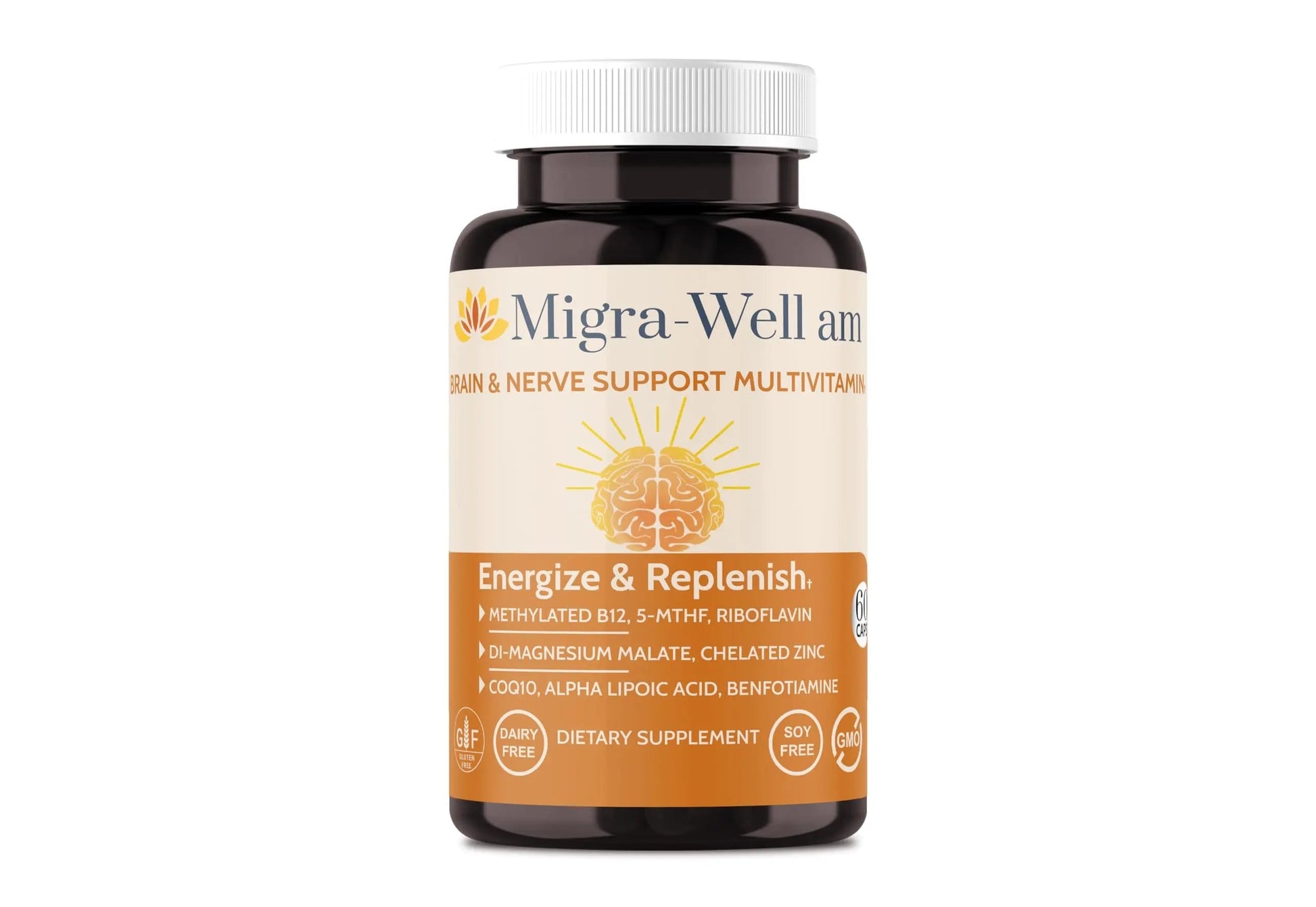 Wellkasa Migra-Well AM: Energizing Daily Methylated Multivitamin with Bioavailable Minerals & Antioxidants Supporting Brain Wellkasa