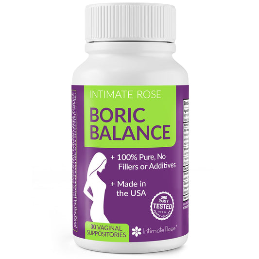 Intimate Rose Boric Acid Vaginal Suppositories, 30 Count for Feminine Deodorizing & Freshness - Vegan Capsules Intimate RoseBuy Supplements Australia