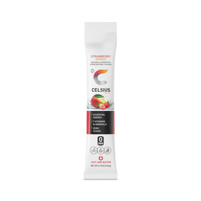 CELSIUS On-the-Go Powder Sticks Strawberry Mango, Essential Energy 14 Sticks per Pack CELSIUSBuy Supplements Australia
