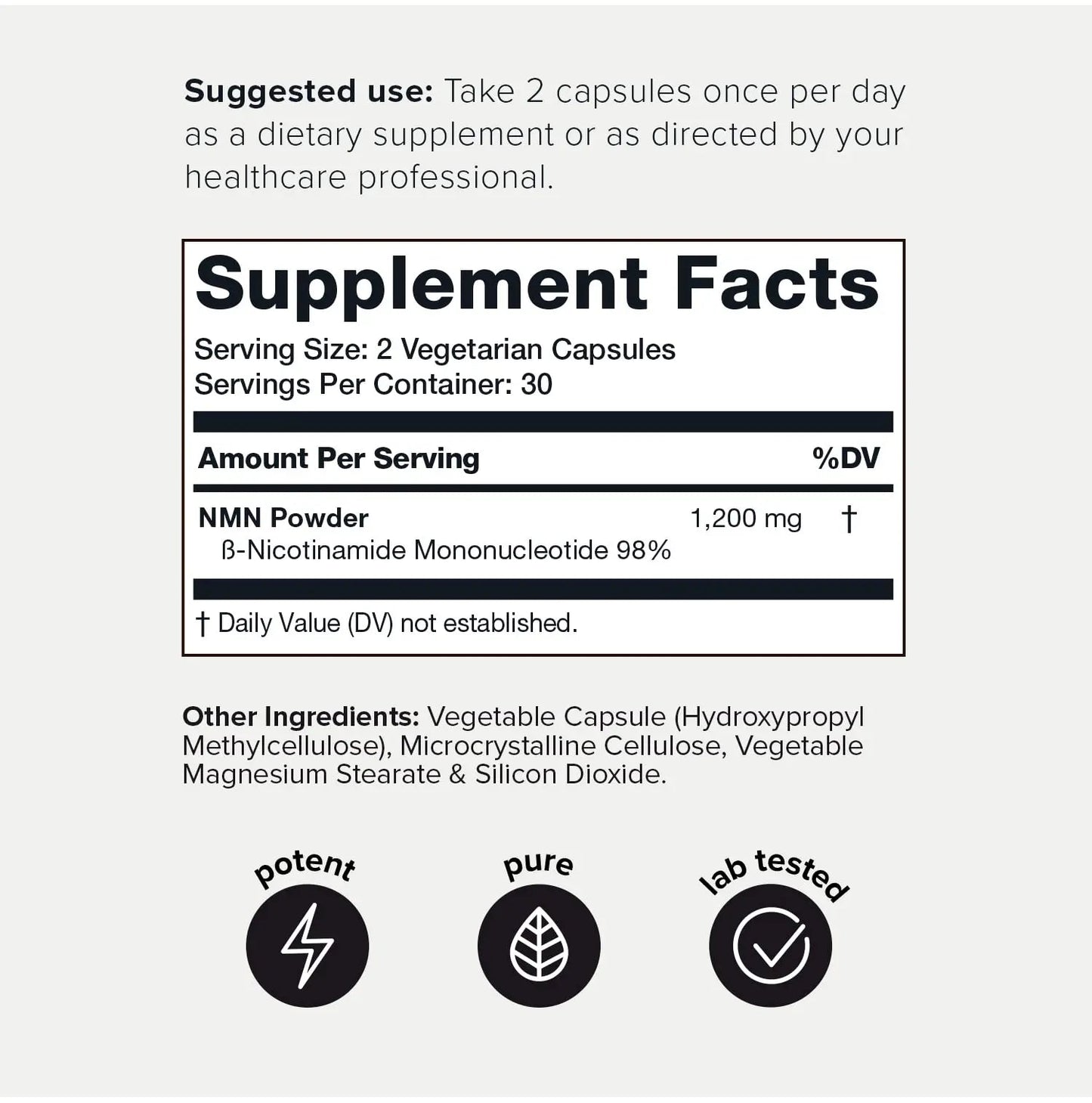 Toniiq NMN Supplement 1200mg - Third Party Tested Stabilized Capsules - 98% Highly Purified for NAD + - 60 Capsules Nicotinamide Mononucleotide Booster Supplement Toniiq buy supplements Au