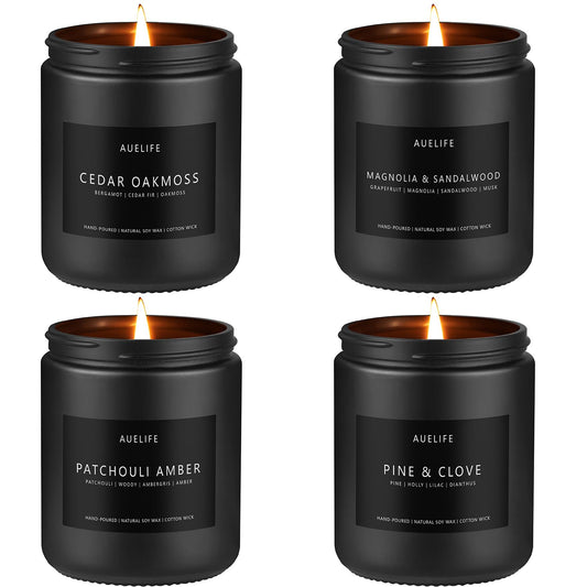 Scented Candles Set | Men Candles Set, Candles for Men Scented Candles for Home - 4 Pack Candles Scents