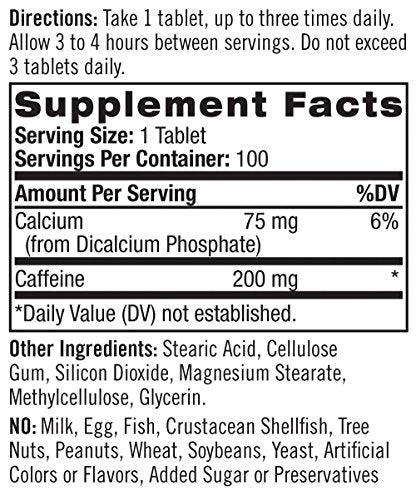 Natrol High Caffeine Tablets, Energy Support, Helps Enhance (Pack of 12)
