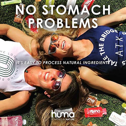 Huma Chia Energy Gel, Variety 12 Pack - Stomach Friendly, Real Food Energ