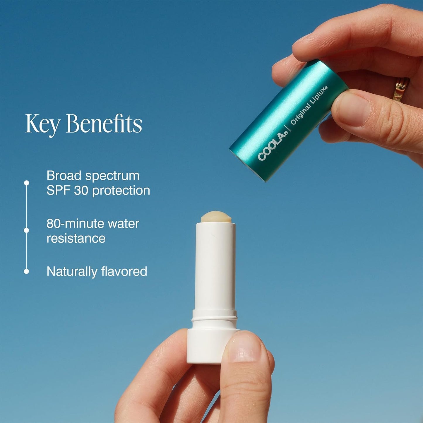 COOLA Organic Liplux Lip Balm and Sunscreen with SPF 30, Dermatologist Tested Lip Care for Daily Protection