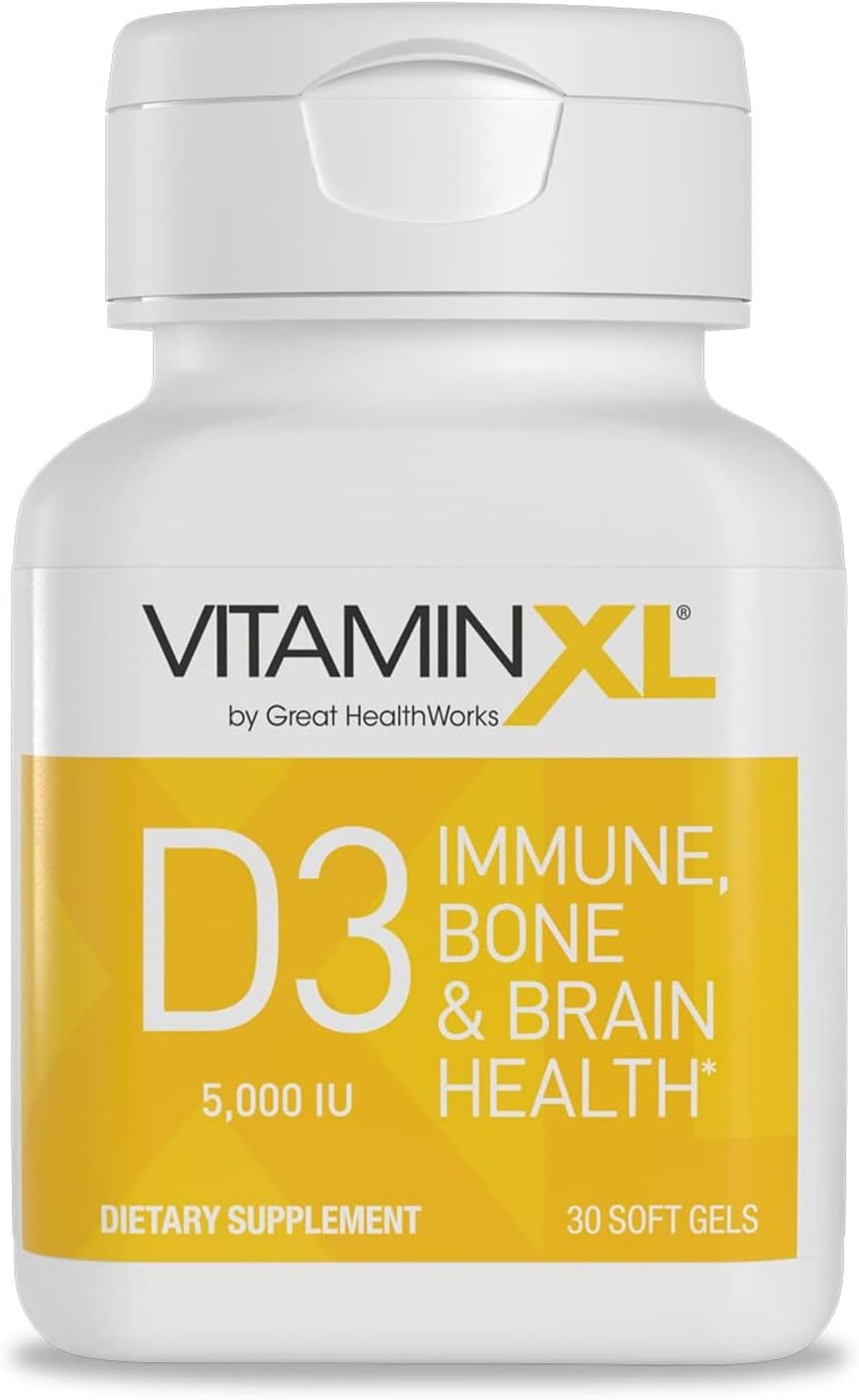 OmegaXL VitaminXL D3 High Potency Daily Vitamin D 5000 IU 125mcg Immune Support Supplement - Promotes Healthy Muscle Function & Strong Bones - Non-GMO, Gluten-Free - 30 Softgels OmegaXLBuy Supplements Australia