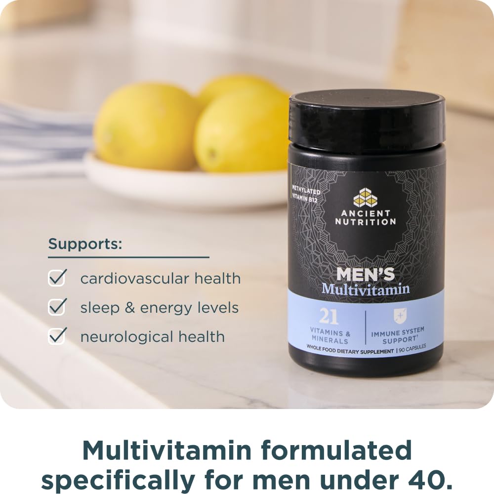 Ancient Nutrition Multivitamin for Men, Multi Men's, Methylated Vitamin D, C, E, B12, Zinc, Magnesium, Supports Healthy Immune System and Bone Health, 90 Ct Ancient Nutrition buy supplements Au