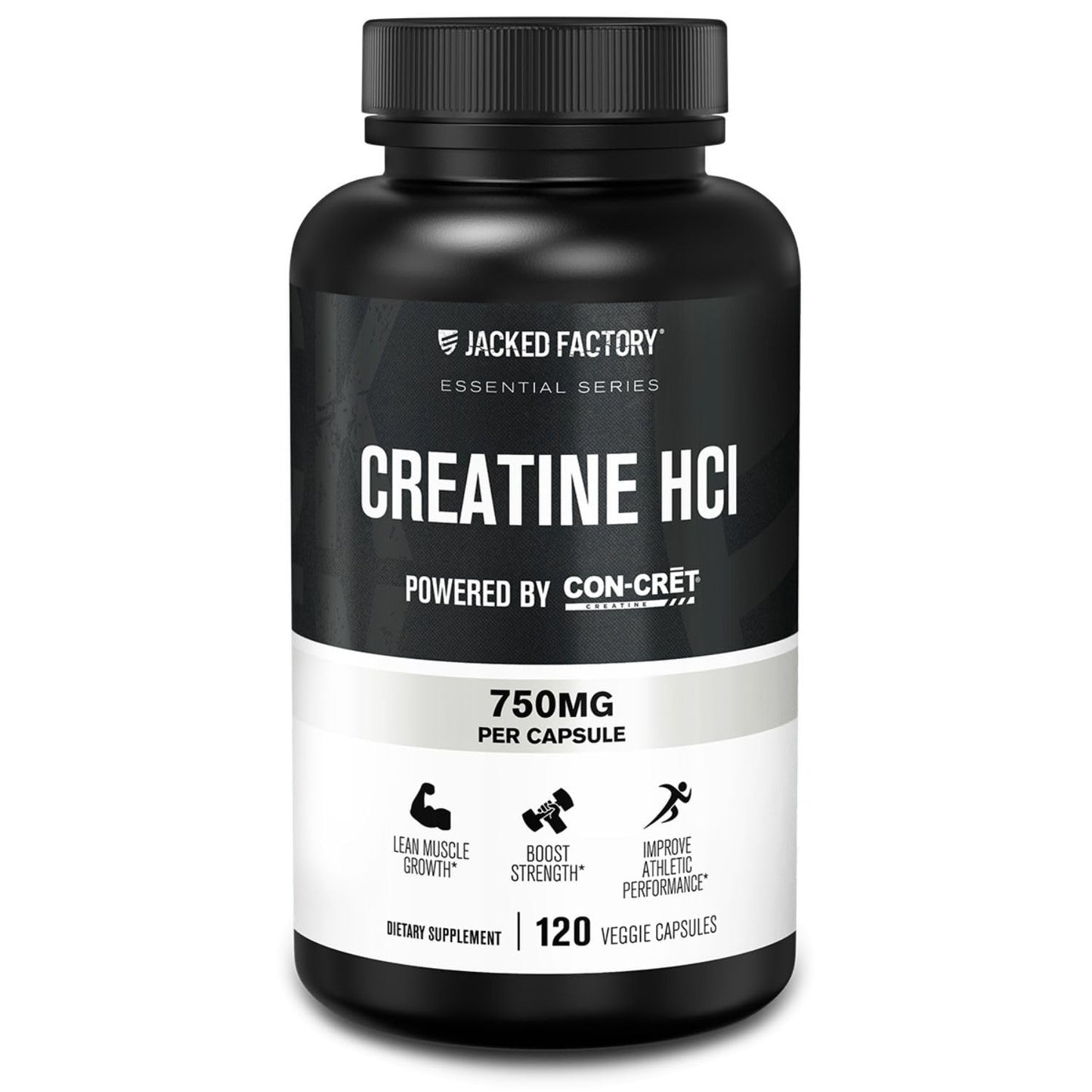 Jacked Factory Creatine HCl Capsules - CON CRET Creatine Pills 750mg - Lean Muscle Growth & Recovery, Boost Strength & Endurance, No Bloating or Cramps - 120 Capsules Jacked FactoryBuy Supplements Australia