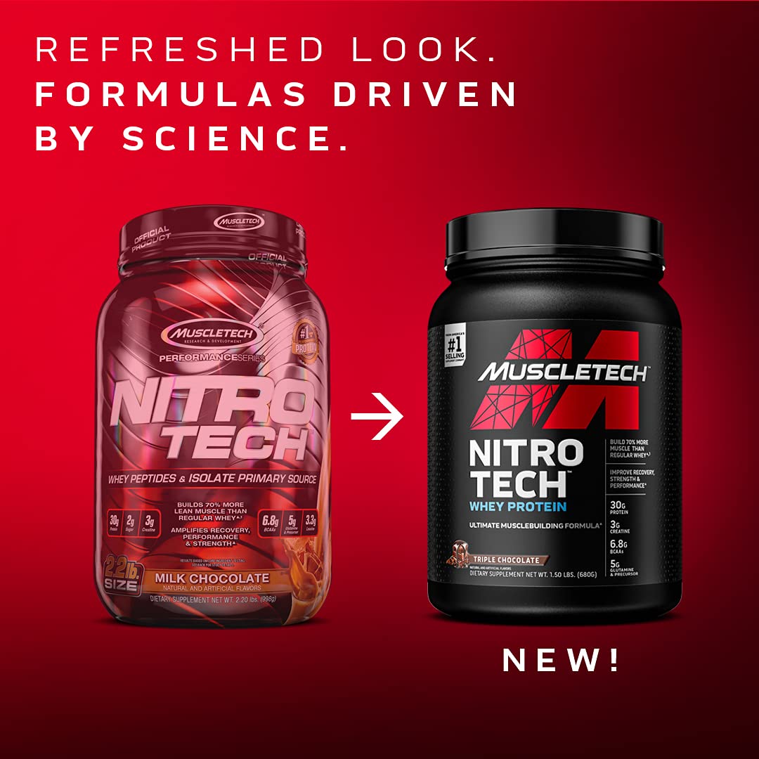 Whey Protein Powder MuscleTech Nitro-Tech Whey Protein Isolate & Peptides Protein MuscletechBuy Supplements Australia