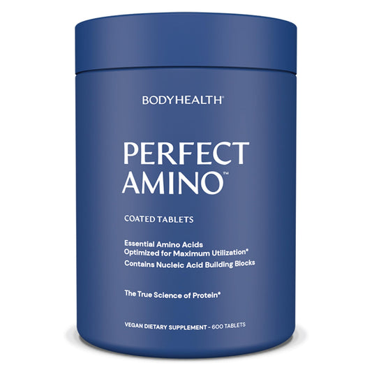 BodyHealth PerfectAmino (600 ct) Easy to Swallow Tablets, Essential Amino Acids Supplement with BCAAs, Vegan Protein for Pre/Post Workout & Muscle Recovery with Lysine, Tryptophan, Leucine, Methionine BodyHealth buy supplements Au