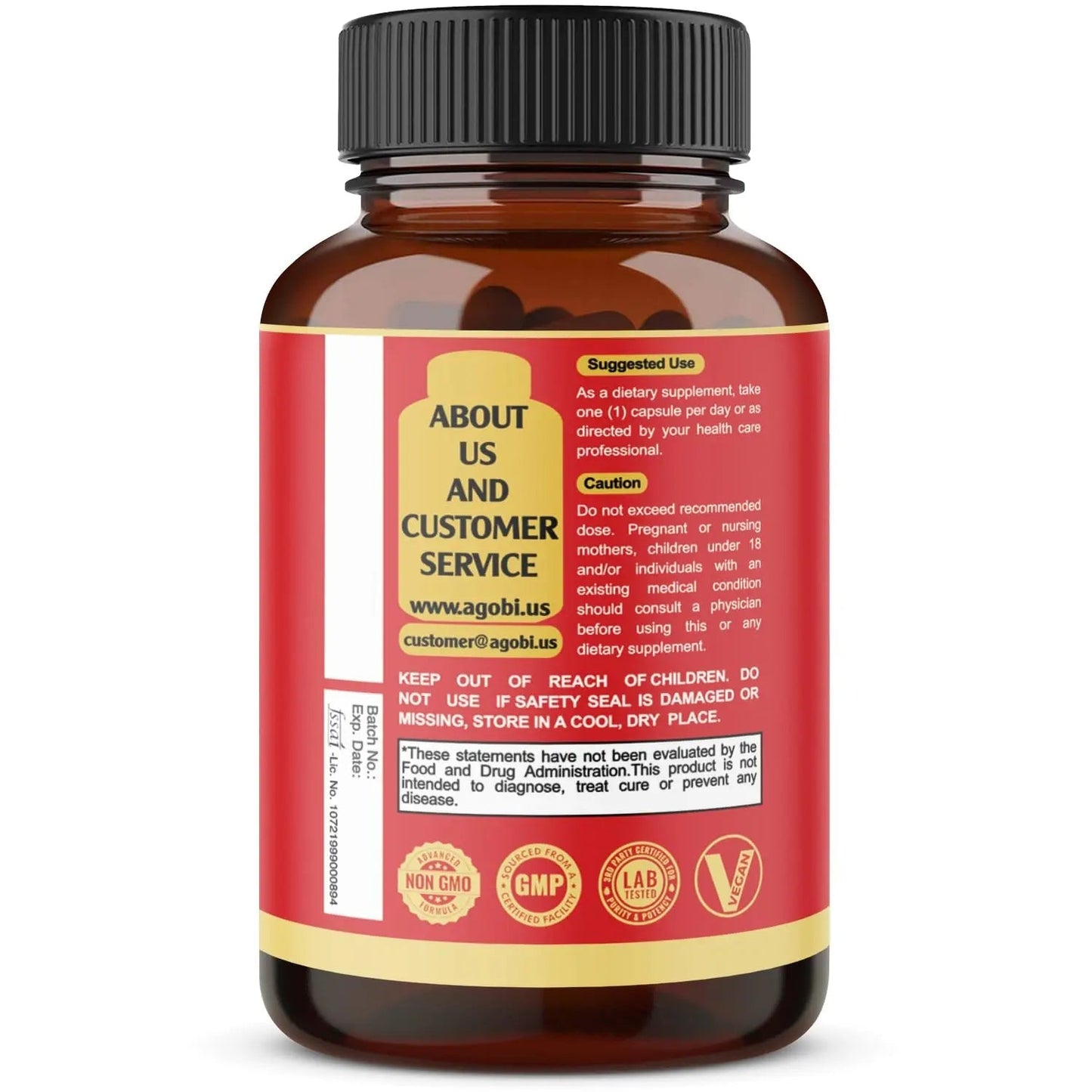 agobi D-Mannose Capsules - 7 Herbs with Cranberry, Dandelion, Hibiscus and More - Support Flush Impurities and Urinary Tract Health - 90 Vegan Capsules 3-Month Supply agobiBuy Supplements Australia