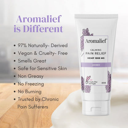 Hemp Cream with Lavender Aromatherapy - 1000MG Made in USA - Muscle & Joint Relief - Menthol, Glucosamine, Chondroitin MSM - Vegan AromaliefBuy Supplements Australia