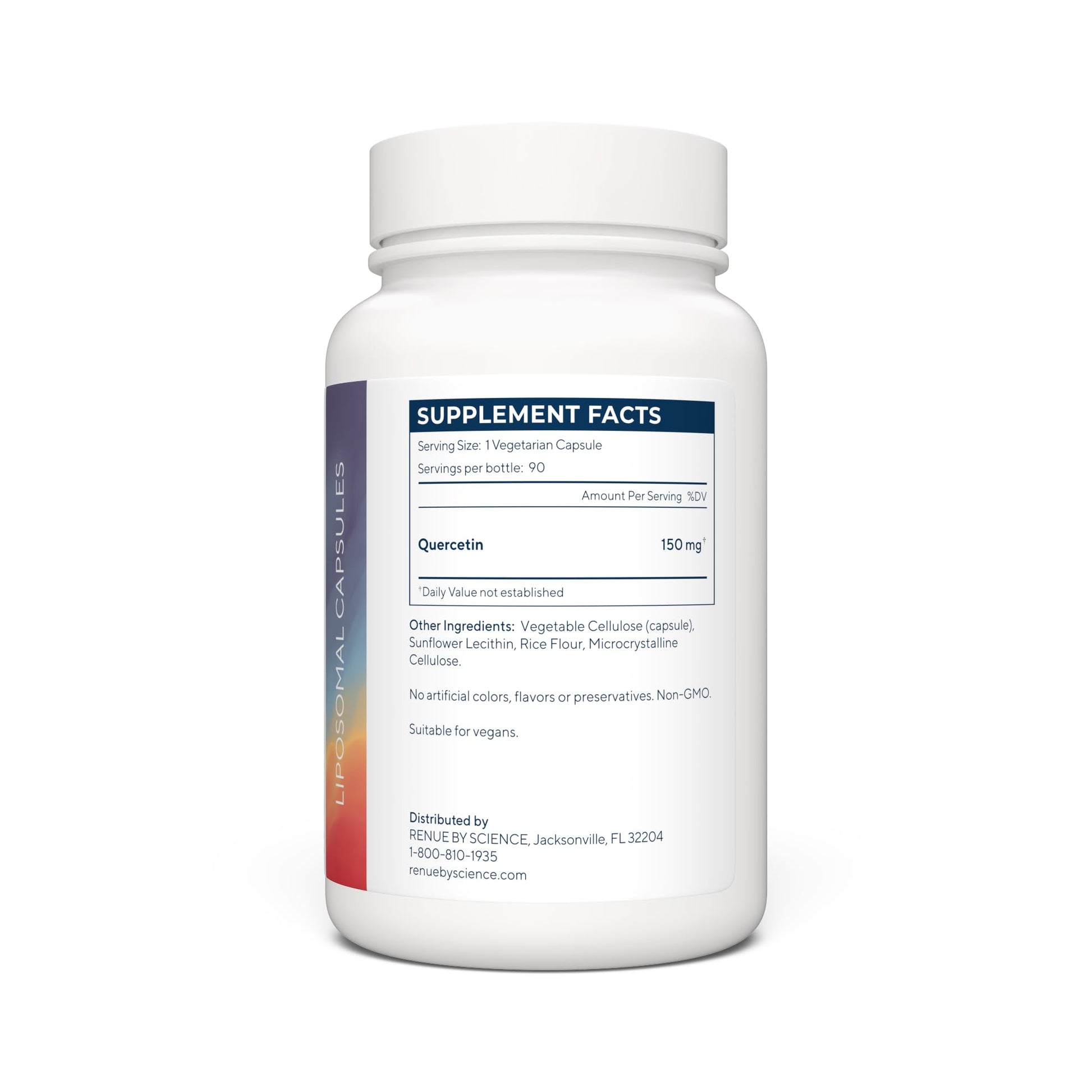 Renue By Science Quercetin | High Strength Liposomal Quercetin Supplements | 90 Quercitin Capsules - 150mg Quercetin per Serving | Non-GMO | Made in The USA & Third-Party Tested Renue By ScienceBuy Supplements Australia