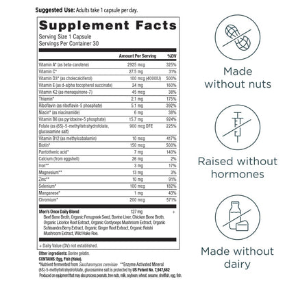 Ancient Nutrition Multivitamin for Men, Ancient Multi Men's Once Daily Vitamin Supplement 30 Ct, Vitamin A, Vitamin B and Vitamin K2, Fenugreek Seed Ancient NutritionBuy Supplements Australia