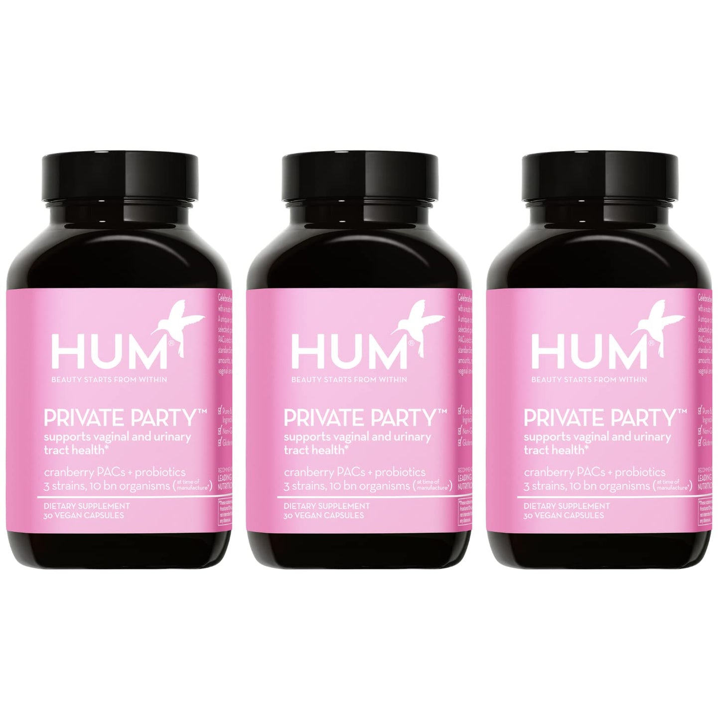HUM Private Party Vaginal Probiotics for Women, pH Balance and Urinary Tract Support Vaginal Probiotic Supplement with Cranberry & Lactobacillus Blend, Women's Health Cranberry Pills, 90 Capsules HUMBuy Supplements Australia