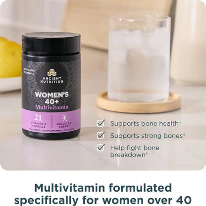 Ancient Nutrition Multivitamin for Women 40, Multi Vitamin and Immune Support with Vitamin D & C, 20 Vitamins and Minerals Ancient NutritionBuy Supplements Australia