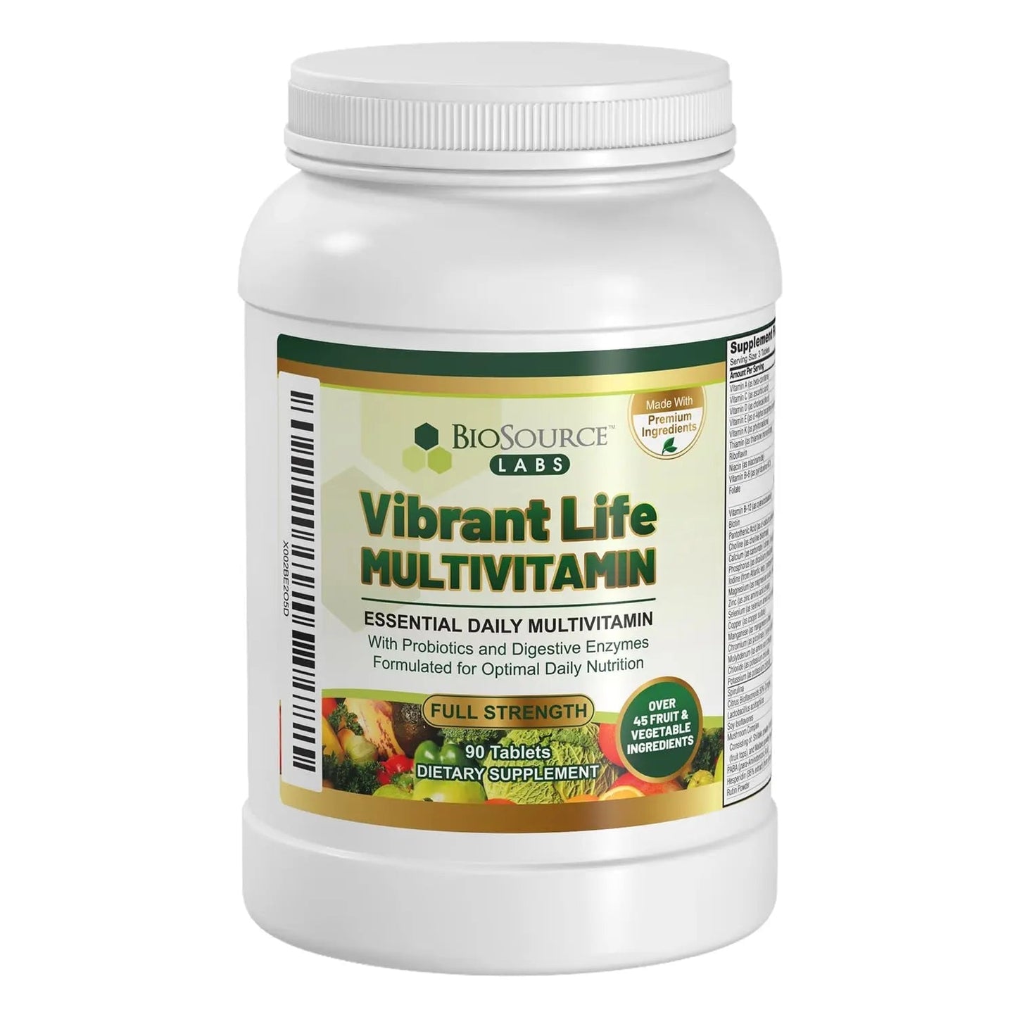 BioSource Labs Vibrant Life Multivitamin with Probiotics, Digestive Enzymes & B-Complex – Over 45 Fruits and Veggies BioSource LabsBuy Supplements Australia