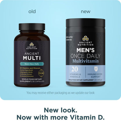 Ancient Nutrition Multivitamin for Men, Ancient Multi Men's Once Daily Vitamin Supplement 30 Ct, Vitamin A, Vitamin B and Vitamin K2, Fenugreek Seed Ancient NutritionBuy Supplements Australia