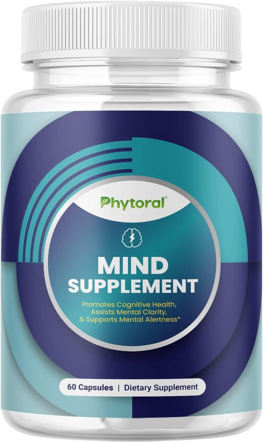 Nootropic Brain Supplement for Memory and Focus Enhancement - Vitamins for Brain Mental Health & Clarity - Cognitive Health Complex for Mind's Vitality & Mental Alert - 60 Count PhytoralBuy Supplements Australia