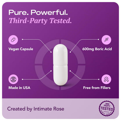 Intimate Rose Boric Acid Vaginal Suppositories, 14 Count for Feminine Deodorizing & Freshness - Vegan Capsules Intimate RoseBuy Supplements Australia