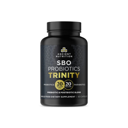 Ancient Nutrition SBO Probiotic Trinity Daily Care, Probiotics for Digestive Health, 40 Billion Blend of Prebiotics, Probiotics, Postbiotics, and Parabiotics Reduces Occasional Bloating, 60 Count Ancient NutritionBuy Supplements Australia